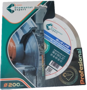 Disc DiamantatExpert pt. Ceramica, Gresie Portelanata de Duritate Medie, Placi 200x25,4/22.23(ring) (mm) taiere uscata sau umeda, Blue Line Profesional - DXQZ.BTLE.200.25-22 - Img 4