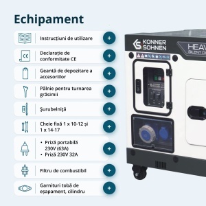 Generator de curent 16 kVA diesel - Heavy Duty - insonorizat - Konner & Sohnen - KS-16-1-ATSR-Silent - Img 10