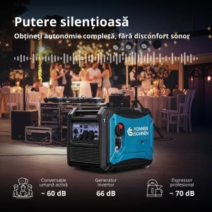 Generator de curent 4.4 kW inverter - benzina - insonorizat - Konner & Sohnen - KS-4000iE-S-ATSR - Img 5