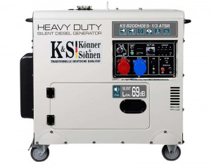 Generator de curent 6.5 kW diesel - Heavy Duty - insonorizat - Konner & Sohnen - KS-8200DE-1/3-HD-ATSR - Img 1