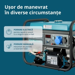 Generator de curent 8 kW HIBRID (GPL + Benzina) - Konner & Sohnen - KS-10000E-G - Img 11