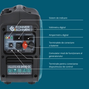 Generator de curent continuu DC 24-27V, 1.6 kW, max. 60A - benzina - Konner & Sohnen - KS-24VS-DC - Img 6
