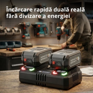 Încărcător dublu pentru baterii reîncărcabile 20V KS C45A-2 - Img 3