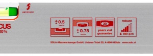 Nivelă cu bula ( Boloboc ) cu profil aluminiu, 80cm AZB 80 - Sola-01011101 - Img 2