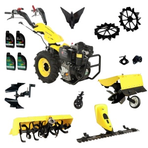 ProGARDEN Pachet Campo U12E Motocultor 12CP + BC120M Bara cosire + 3xPlug + FT90 Freza tractata + 2xRoti metalice RM47 + 2xCuple + 4L Ulei