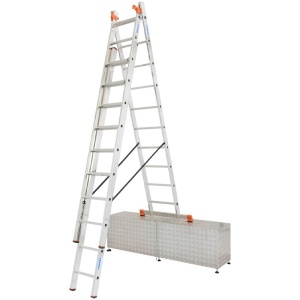 Scara multifunctionala cu functie de egalizare din aluminiu Monto Tribilo, 3x10 trepte