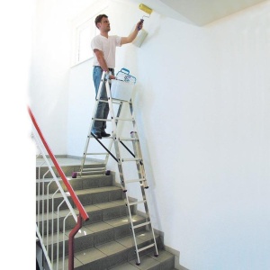 Scara multifunctionala din aluminiu Corda cu functie de egalizare, 3x8 trepte - Img 2