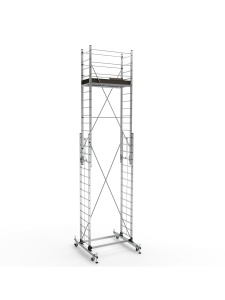 Schela mobila aluminiu telescopica 2x4(m), inaltime lucru 8 metri, o platforma 1,6x0,6(m), max 200kg/mp - CNO-SME-MEGA8