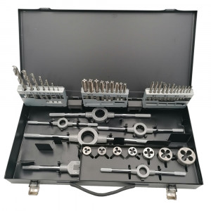 Set-Trusa Tarozi DIN 345 HSS - Filiere HSS M3-M12 și Burghie DIN 338 HSS Rectificat - 44 piese