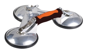 Ventuza tripla pt. gresie, sticla, faianta profesionala cu corp din Aluminiu Ø123mm, 160kg - CNO-ALUV3