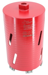 Carota diamantata Super PREMIUM ø127mm x 180mm x M16 pentru gaurire Beton armat, Zidarie, Granit - DXQZ.REDCORE.127 - Img 2