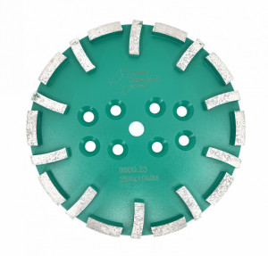 Disc cu segmenti diamantati pt. slefuire pardoseli - segment dur - Verde - 250 mm - prindere 19mm - DXDY.8500.250.23 - Img 2