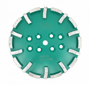 Disc cu segmenti diamantati pt. slefuire pardoseli - segment dur - Verde - 250 mm - prindere 19mm - DXDY.8500.250.23