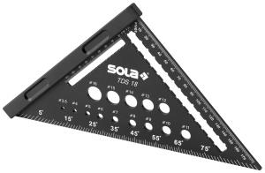 Echer triunghiular de tâmplărie, cu găuri de marcare, 180mm, TDS 18 - Sola-56160601 - Img 2