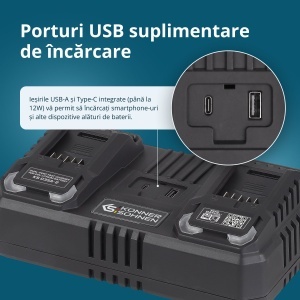 Încărcător dublu pentru baterii reîncărcabile 20V KS C45A-2 - Img 10