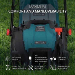 Mașină de tuns iarba electrică - 380mm, 50l - Konner & Sohnen - KS 38LM-BL - Img 6