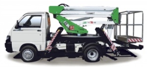 Nacela cu brat telescopic dublu articulat montata pe autosasiu COMET Euro Sky 21/2/9.5 HQ H 21m L 9.5m 200KG