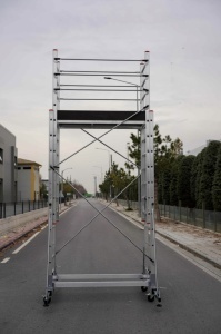 Schela mobila aluminiu telescopica 2x3(m), inaltime lucru 6 metri, o platforma 1,6x0,6(m), max 200kg/mp - CNO-SME-MEGA6 - Img 7