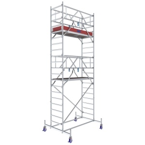 Schela mobila Stabilo S10 0,75 x 2m, aluminiu, inaltime lucru 6,4m - Img 1