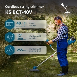 Trimmer de tuns iarbă fără fir KS BCT-40V - Img 4