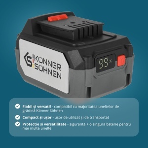 Acumulator litiu 20V, 4Ah - Konner & Sohnen - KS 20V4-1 - Img 4