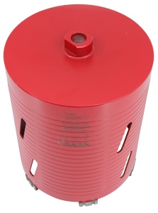 Carota diamantata Super PREMIUM ø162mm x 180mm x M16 pentru gaurire Beton armat, Zidarie, Granit - DXQZ.REDCORE.162 - Img 3