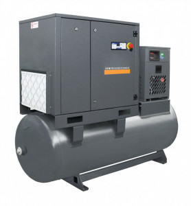 Compresor de aer profesional cu surub, cu uscator de aer - 15 kW, 1600 L/min, 13 bari - Rezervor 500 Litri - WLT-15/500-P-COMBO-13bar