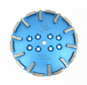 Disc cu segmenti diamantati pt. slefuire pardoseli - segment fin - Albastru - 250 mm - prindere 19mm - DXDY.8500.250.63 - Img 1