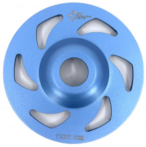 Disc cupa diamantata forma L pentru slefuire Beton/Abrazive 115x22,2mm Standard Profesional - BlueLine - DXDY.BLLC.115 - Img 3