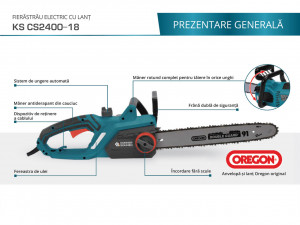 Drujbă (fierăstrău cu lanț) electriă KS CS2400-18 - Img 4