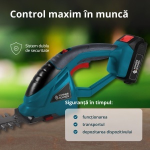 Foarfecă 2 în 1 pentru iarbã si gard viu fără fir KS SHT-20V - Img 3