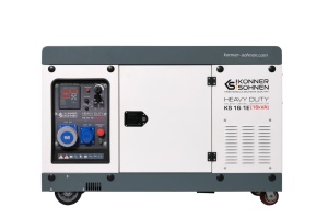 Generator de curent 16 kVA diesel - Heavy Duty - insonorizat - Konner & Sohnen - KS-16-1-ATSR-Silent