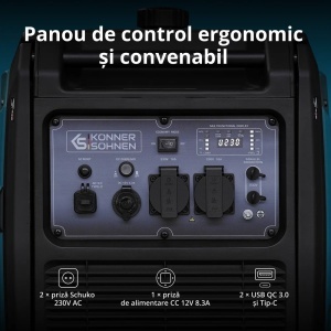 Generator de curent 4.4 kW inverter - HIBRID (GPL + benzina) - insonorizat - Konner & Sohnen - KS-4000iEG-S - Img 9