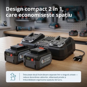 Încărcător dublu pentru baterii reîncărcabile 20V KS C45A-2 - Img 7