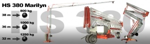 Macara autoridicatoare GRU DALBE HS380 Marilyn H maxim 29.1 m L brat 38 m sarcina maxima 4000 kg