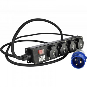 Prelungitor industrial 230V Stecher Euro - 4x Priza Casnica - max 5000W - KS-EX3M-4S