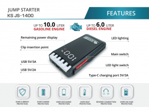 Starter auto, curent max. 1400A - Konner & Sohnen - KS JS-1400 - Img 4