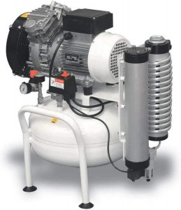 Compresor de aer medical cu piston fara ulei, silentios, cu uscator montat pe rezervor - 25 l, 1.5 kW, 350 L/min, 8 bari - ABAC-CleanAir-CLR-20/25T - Img 2