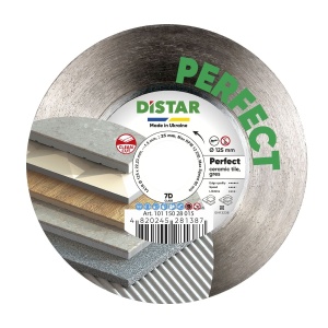 Disc diamantat DiStar Perfect pt. Gresie portelanata, placi ceramice - 125x22.23 (mm) Super Premium - DiStar-10115028015