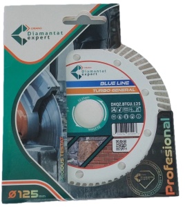 Disc DiamantatExpert TURBO pt. Beton Ranforsat Usor, Materiale de constructii 125x22.23 (mm) taiere uscata sau umeda, Blue Line Profesional - DXQZ.BTGU.125 - Img 4