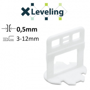 Distantiere autonivelare ( Clips-uri ) pt. gresie, faianta si placi - Rost de 0,5 mm - 100 buc - XLEV-PLC0.5100 - Img 1