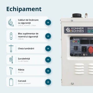 Generator de curent continuu DC 24-27.5V, 1.6 kW, max. 60A - benzina - Konner & Sohnen - KS-24VM-DC - Img 8