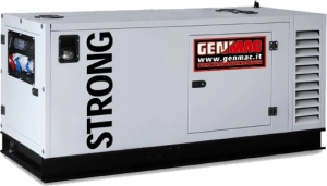 Generator insonorizat Genmac Strong G50IS putere maxima 55 kVA 400V motor Iveco
