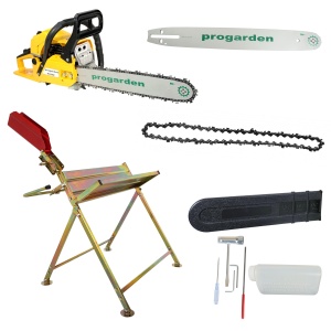 ProGARDEN MF3040P Motoferastrau 400mm, 3CP, benzina 2t, 51cmc + Capra taiat lemne cu suport + Cadou lama si lant - Img 2