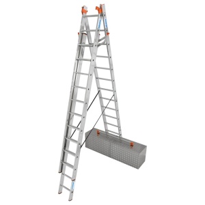 Scara multifunctionala cu functie de egalizare din aluminiu Monto Tribilo, 3x12 trepte