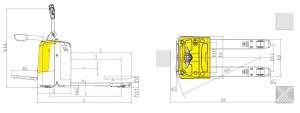 Transpalet electric cu platforma suport pentru utilizator, XILIN CBD20R-II (2.0T, 550X1150mm) - Img 5
