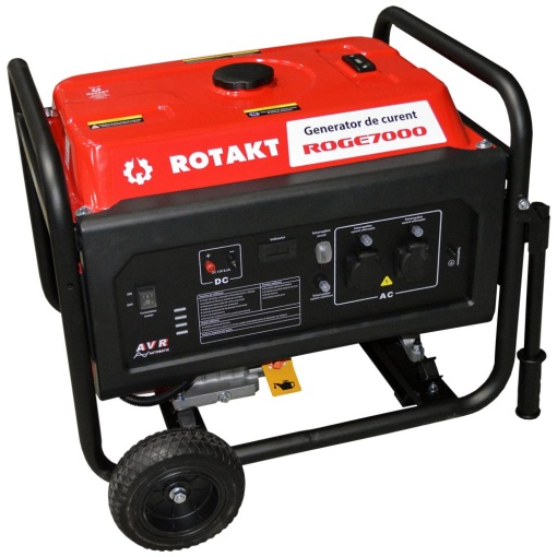 Generator de curent benzină Rotakt ROGE7000 6.8 KW, AVR, Voltmetru, Iesire12V, Consum Redus 3,12 l/h