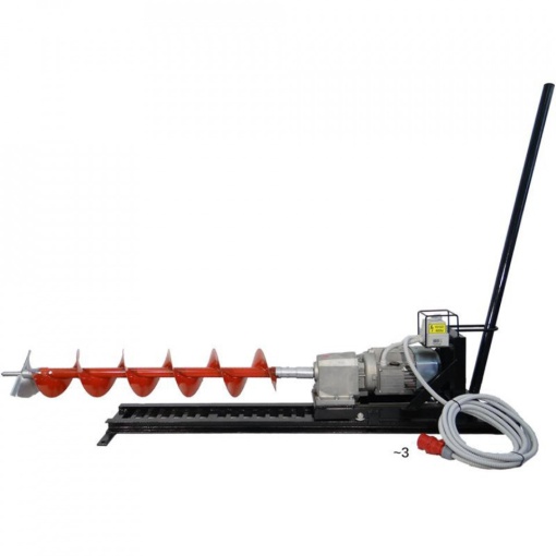Motoburghiu orizontal Eurokomax, motor trifazat, 2.2 kW + 10 burghie si cap forare