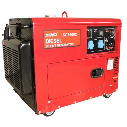 Generator trifazat insonorizat SENCI SC7500Q-3 putere maxima 4,8 KW/400V 1,6 KW/230V