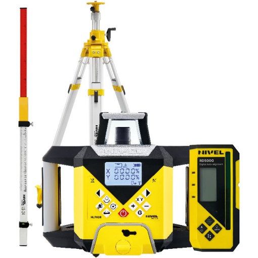 Nivela laser rotativa Nivel System NL740G Digital stadie LS24 Trepied SJJ32